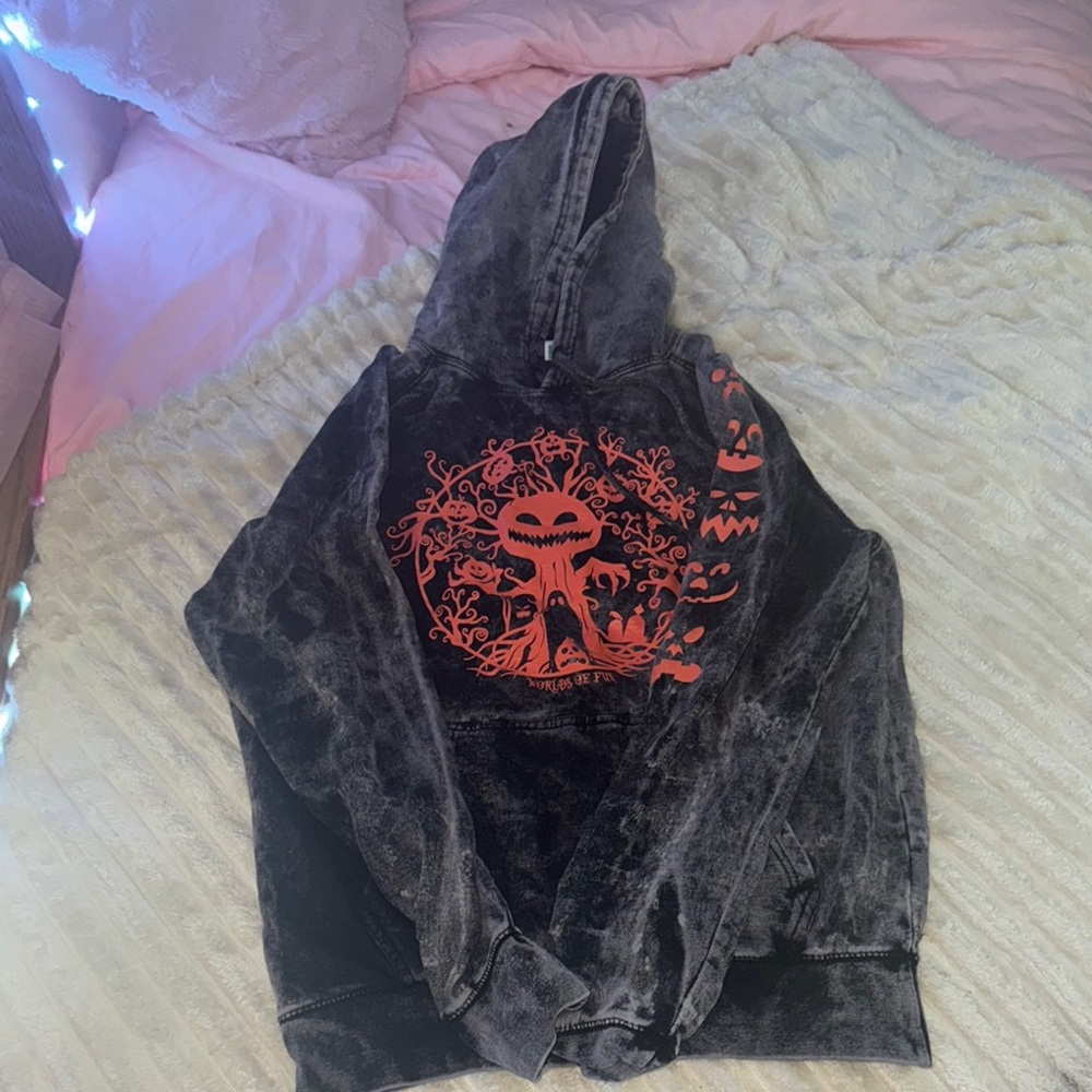 Black and orange Graphic Hoodie